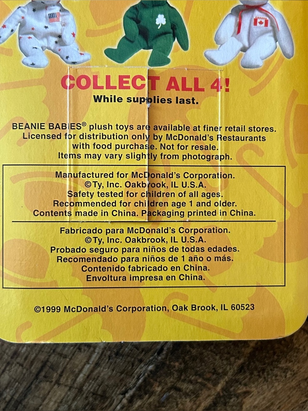 TY McDonalds Beanie Baby Erin Maple Britannia Glory the Bear 1999 SET OF 4 - Picture 8 of 16